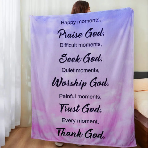 Bible Verse Blanket with Inspirational Thoughts and Prayers-Valentine's Birthday's Gift for Daughter Son Women Men Religious Throw Blanket