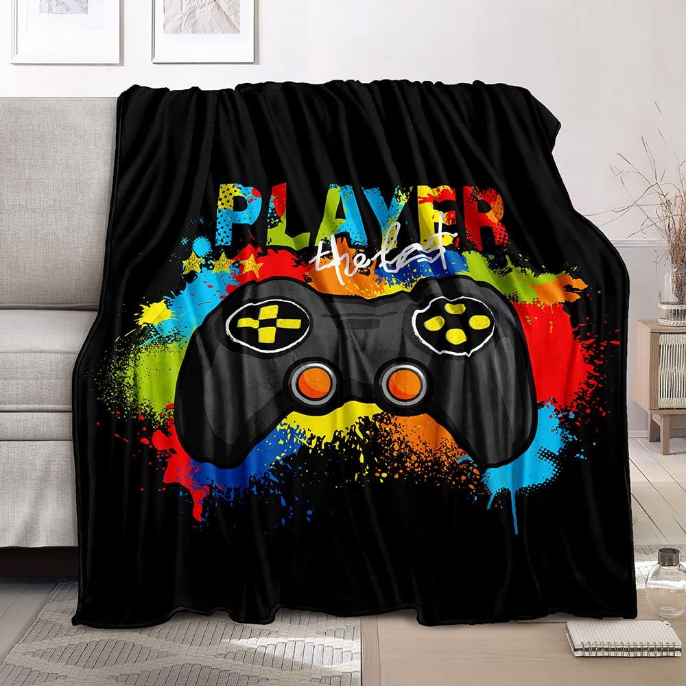 Bedding Gaming Throw Blanket , Fleece,Birthday's Gift For PS Gamer Gift for Couch Sofa for for Kids Boys Teens Video Game