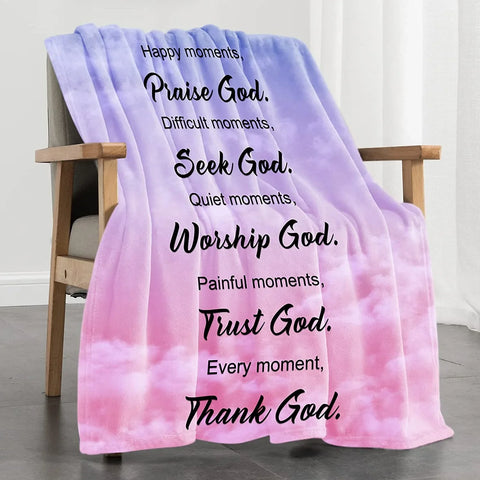 Bible Verse Blanket with Inspirational Thoughts and Prayers-Valentine's Birthday's Gift for Daughter Son Women Men Religious Throw Blanket