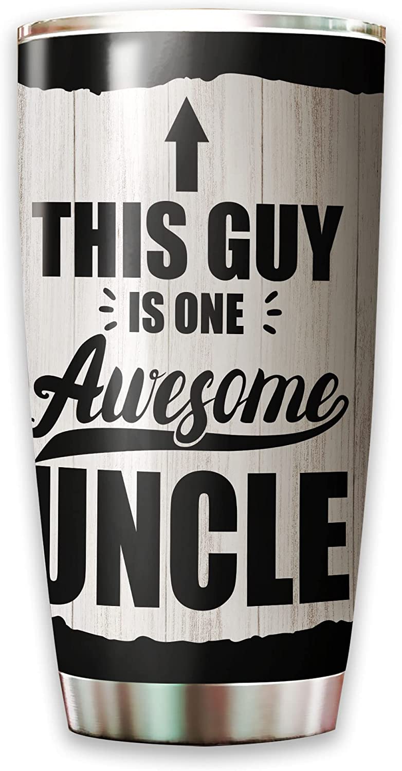 Uncle Tumbler, This Guy Is One Awesome Uncle Travel Tumblers Classic Best Uncle Mug Funny Birthday Christmas Presents for Men Father's Day Insulated Stainless Steel Tumbler