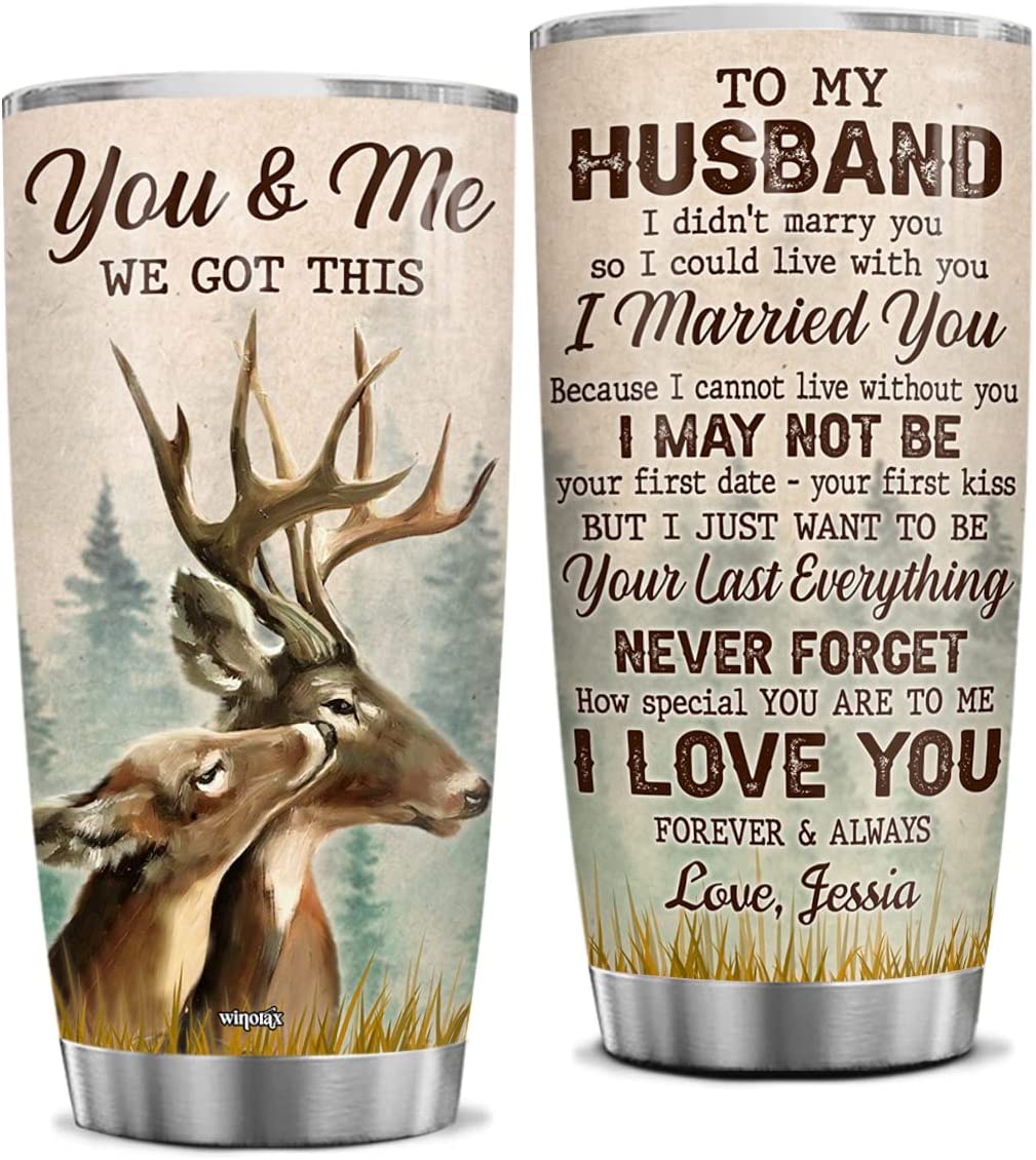 Husband Tumbler, Husband Gifts From Wife Personalized Husbands Tumbler Stainless Steel Insulated Tumblers Coffee Travel Mug Birthday Christmas Wedding Anniversary Fathers Day Romantic Presents