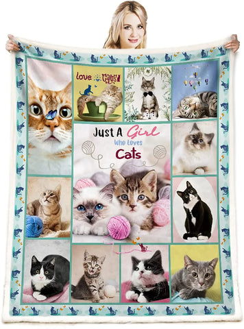 Cat Blanket, Cat Lovers Gifts for Daughter Girl Women, Cat Gifts for Cat Lovers Women Girls Boys, Throw Blanket for Couch Bed Sofa