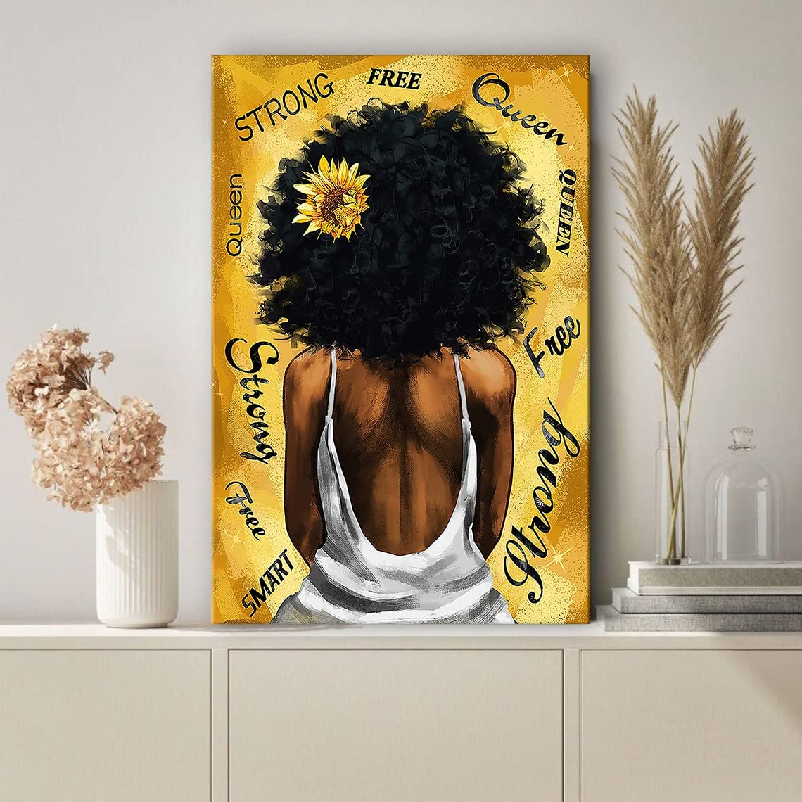 African American Wall Art For Living Room Sunflower Woman Wall Art Black Queen Wall Art Black Girl Wall Art Black Art Paintings