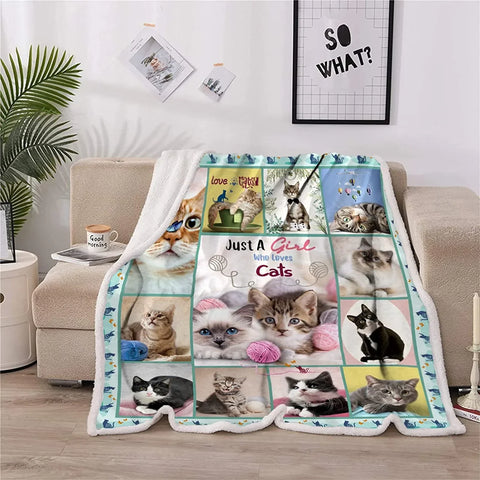 Cat Blanket, Cat Lovers Gifts for Daughter Girl Women, Cat Gifts for Cat Lovers Women Girls Boys, Throw Blanket for Couch Bed Sofa