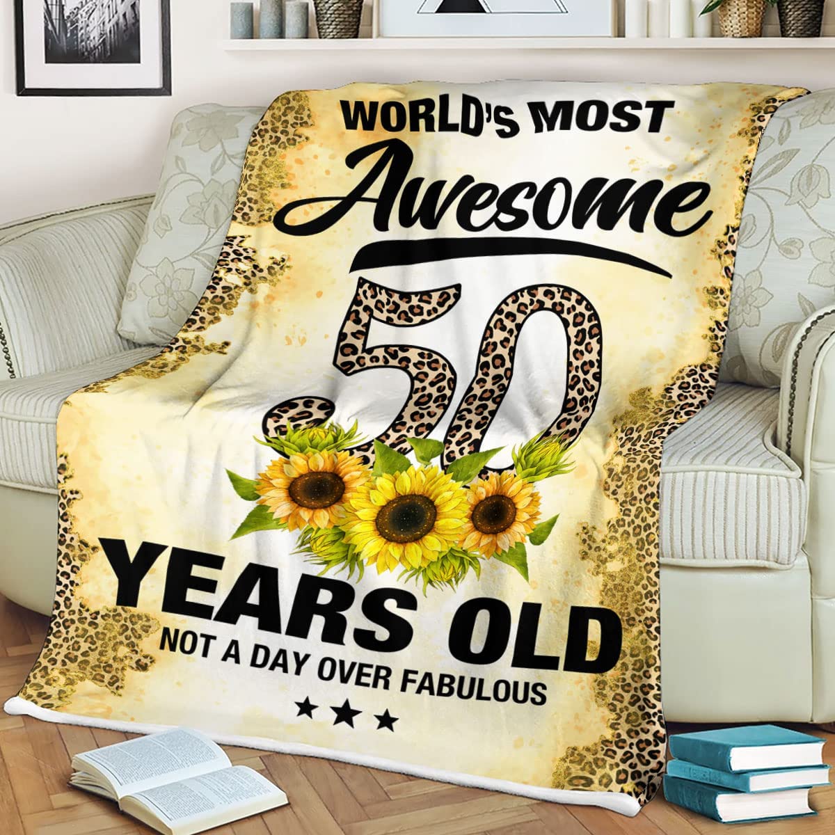 50Th Birthday Blanket For Women Wife Mom 50 Years Old Bday World'S Most Awesome Legend Since 1972 Cozy Throw Fleece Sherpa Blankets