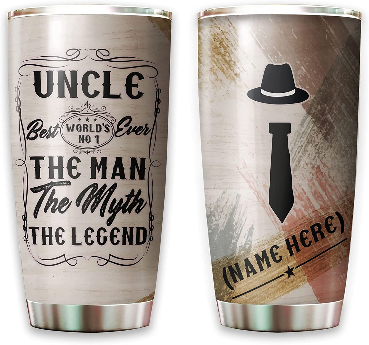 Uncle Tumbler, Tumbler Fathers Day for Men Birthday Present World's Best Uncle Ever Insulated Travel Tumblers