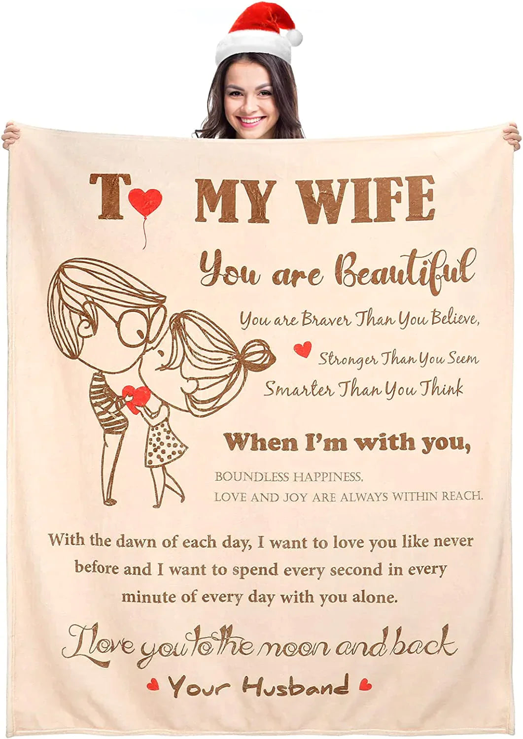 Valentine's Birthday's Gift for Wife Her from Husband, to My Wife Blanket, Romantic Wife Gifts for Wedding Anniversary