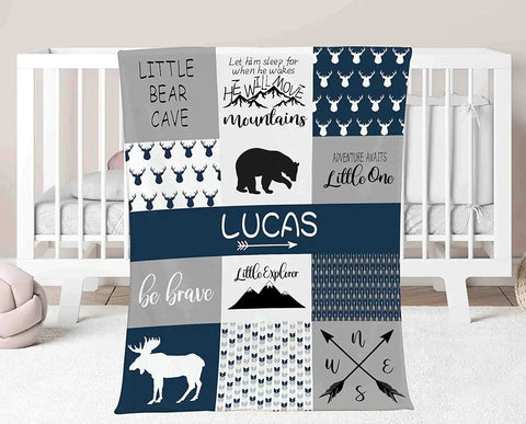 Baby Boy Gifts - Personalized Names Kid Blanket for Boys Girls - Toddler Baby Newborn Blanket with Name - Baby Stuff for Boy Girl - Infant Gift