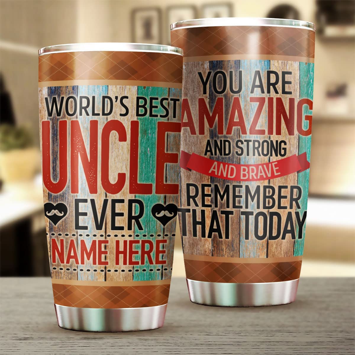 Uncle Tumbler, Vintage Uncle Tumbler Custom Name World's Best Uncle Ever Stainless Steel Tumblers for Men on Fathers Day Birthday