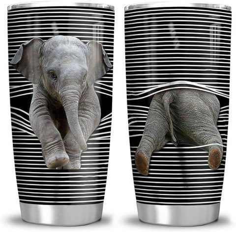 Elephant Lover Elephant Gift Tumbler Cup with Lid, Double Wall Vacuum Sporty Thermos Insulated Travel Coffee Mug