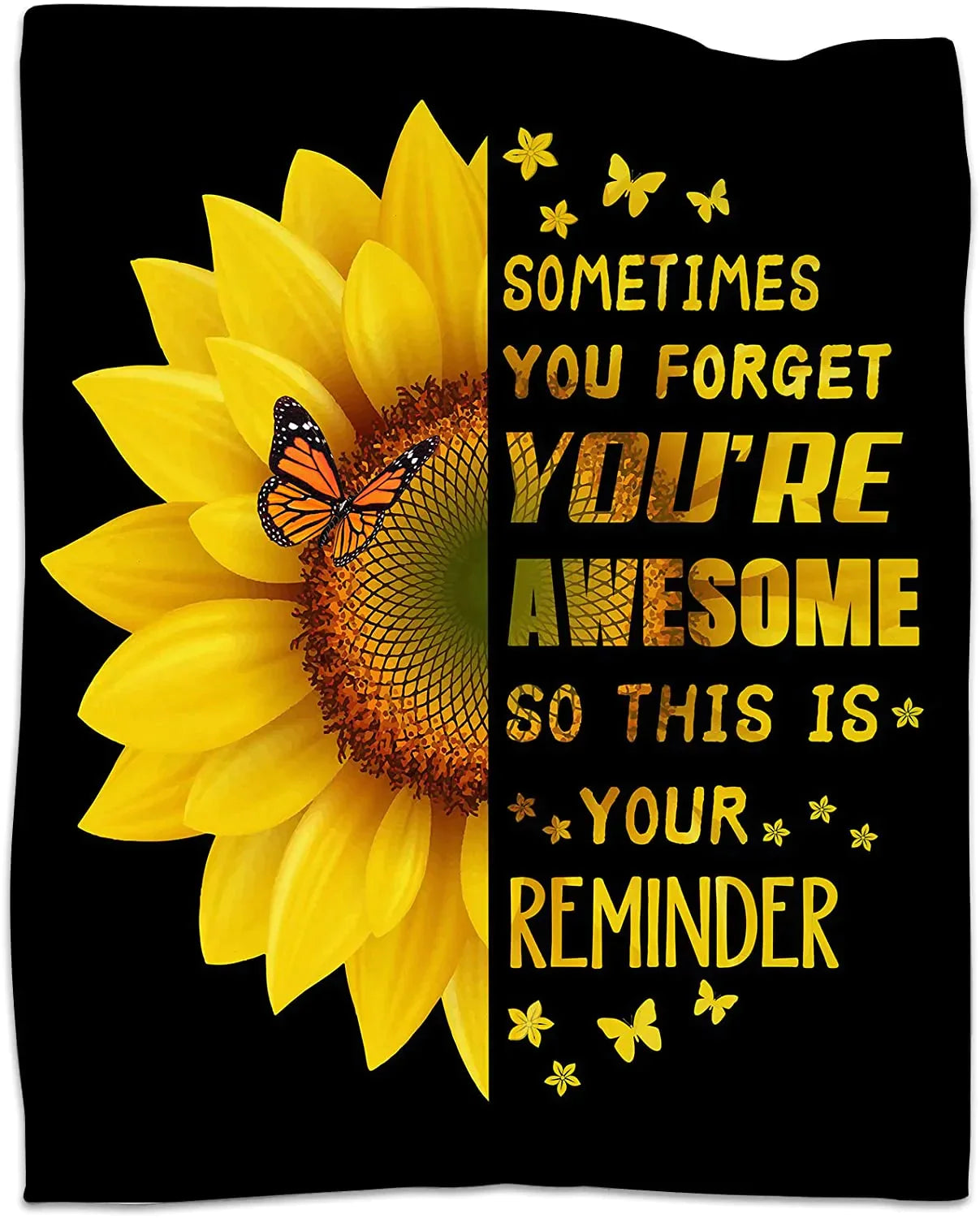 You are Awesome Throw Blanket Sunflower Valentine Healing Birthday Gifts for Women Inspirational Gift for Women Throw Blanket Mom Grandmother