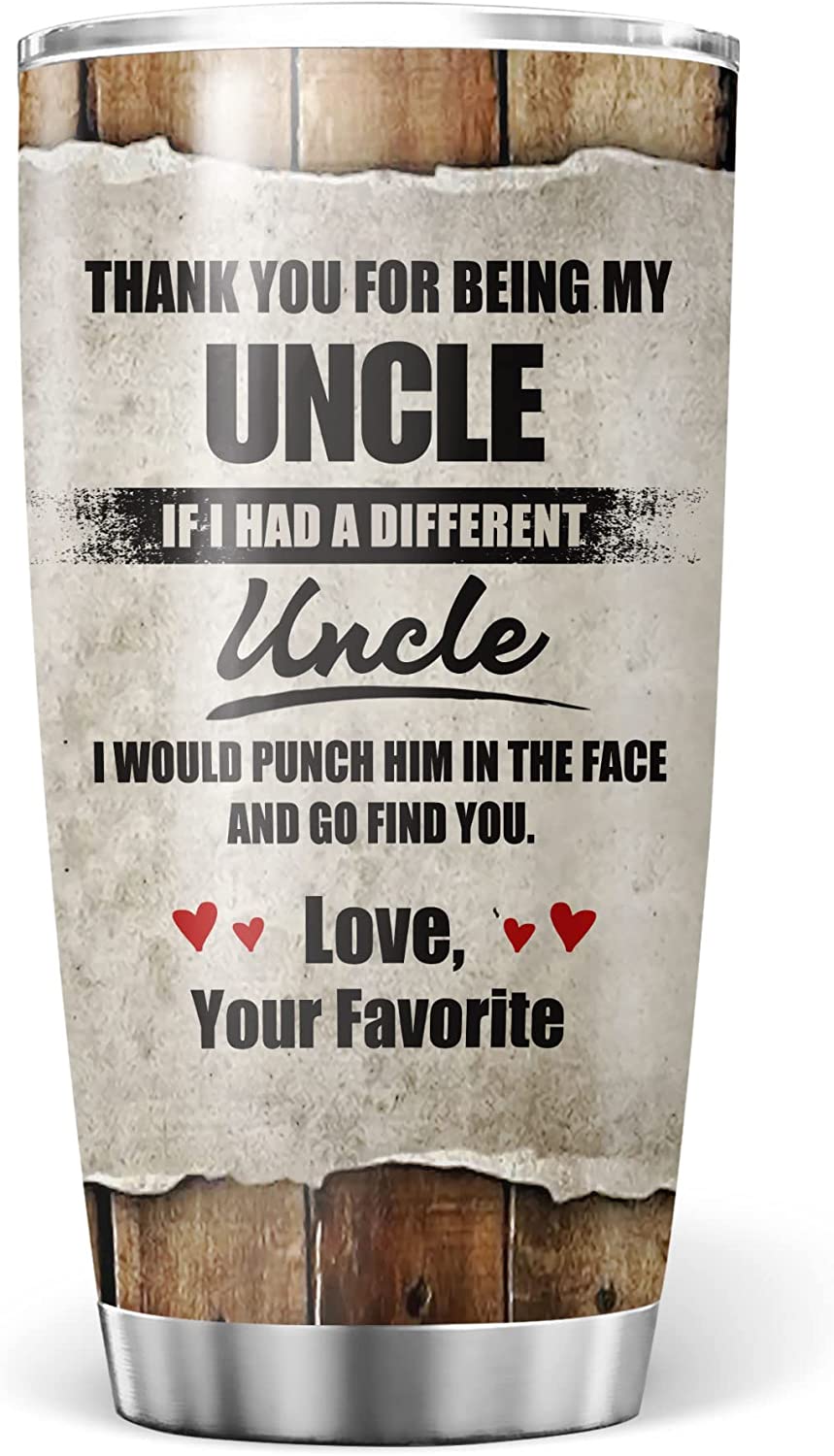 Uncle Tumbler, Thank You For Being My Uncle Coffee Cup Happy Father's Day Tumbler Novelty Vintage Idea For Men Insulated Tumblers, Gift Tumbler From Niece and Nephew