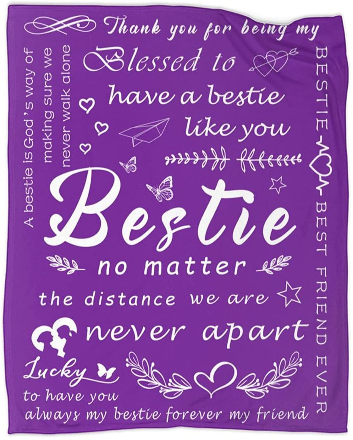 Best Friend Blanket Bestie Gifts Birthday Gifts For Women Throw Blankets Personalized Sister Teen Girls Long Distance Friendship Gift Christmas Or Valentines Gift For Her