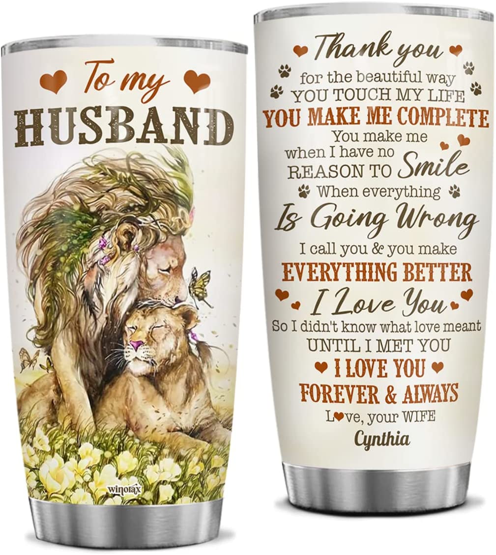 Husband Tumbler, Husband Tumbler Husband Birthday Gifts Personalized Husbands Stainless Steel Insulated Tumblers Coffee Mug With Lid Anniversary Fathers Day Christmas Cup Gift