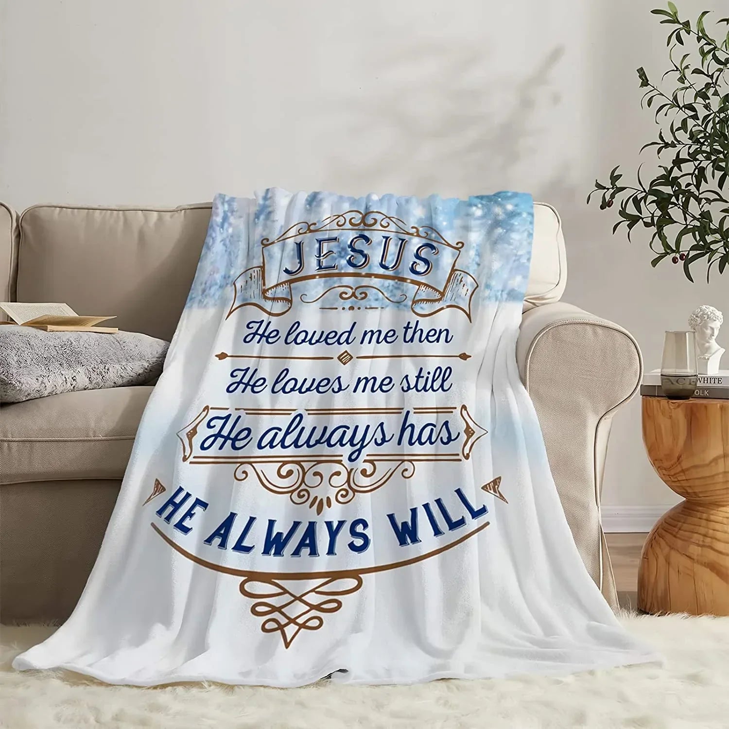 Jesus Blanket Gifts for Women Men Christian Religious Inspirational Throw Blanket for Kids Adults Ultra Soft Cozy Fleece Blanket for Couch Sofa Bed