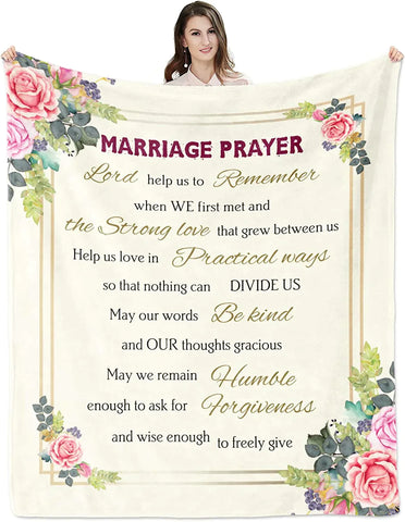 Anniversary Wedding Valentine Gifts for Couple, Marriage Prayer Blanket, Engagement Gifts for Couples, Just Married Gifts for Newly Engaged Couples,