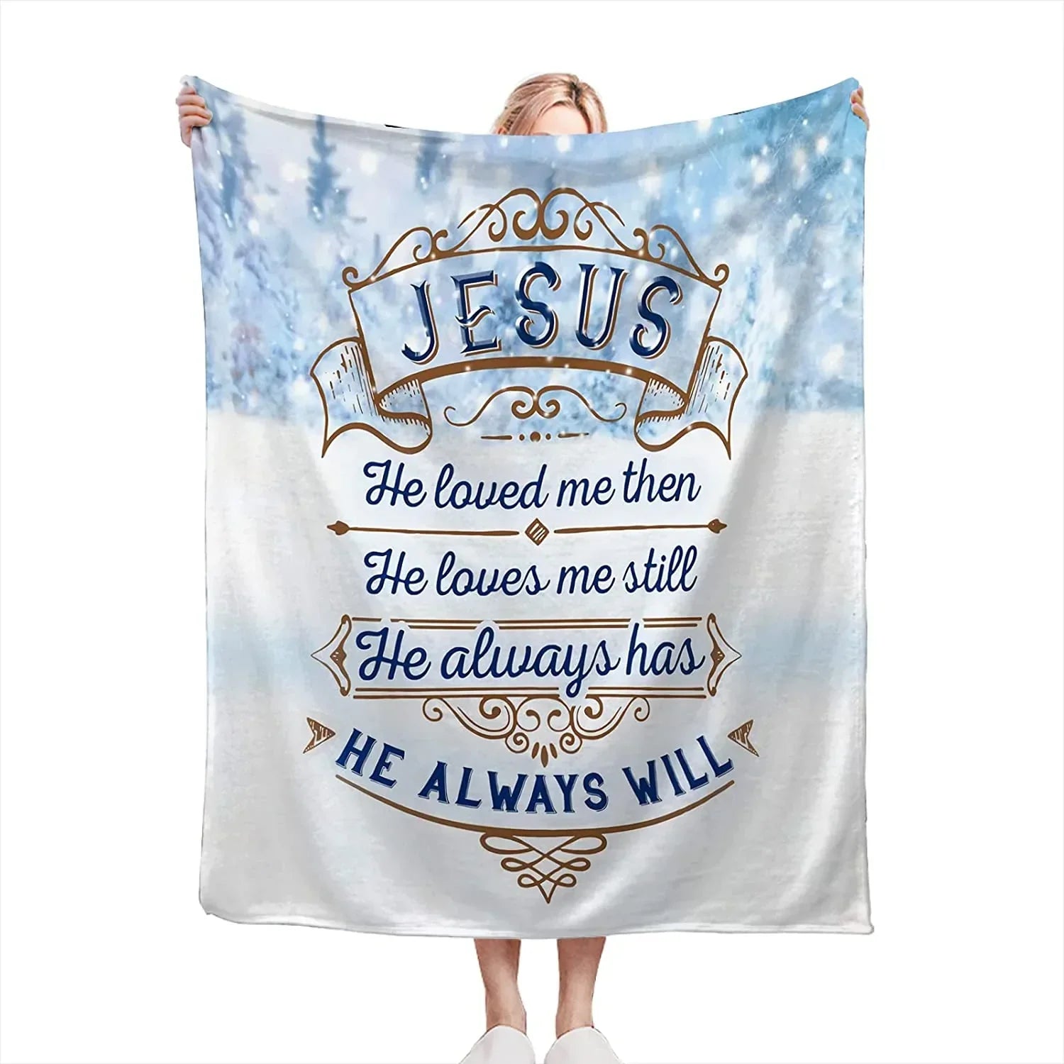 Jesus Blanket Gifts for Women Men Christian Religious Inspirational Throw Blanket for Kids Adults Ultra Soft Cozy Fleece Blanket for Couch Sofa Bed