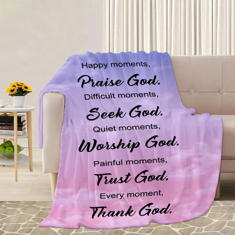 Bible Verse Blanket with Inspirational Thoughts and Prayers-Valentine's Birthday's Gift for Daughter Son Women Men Religious Throw Blanket