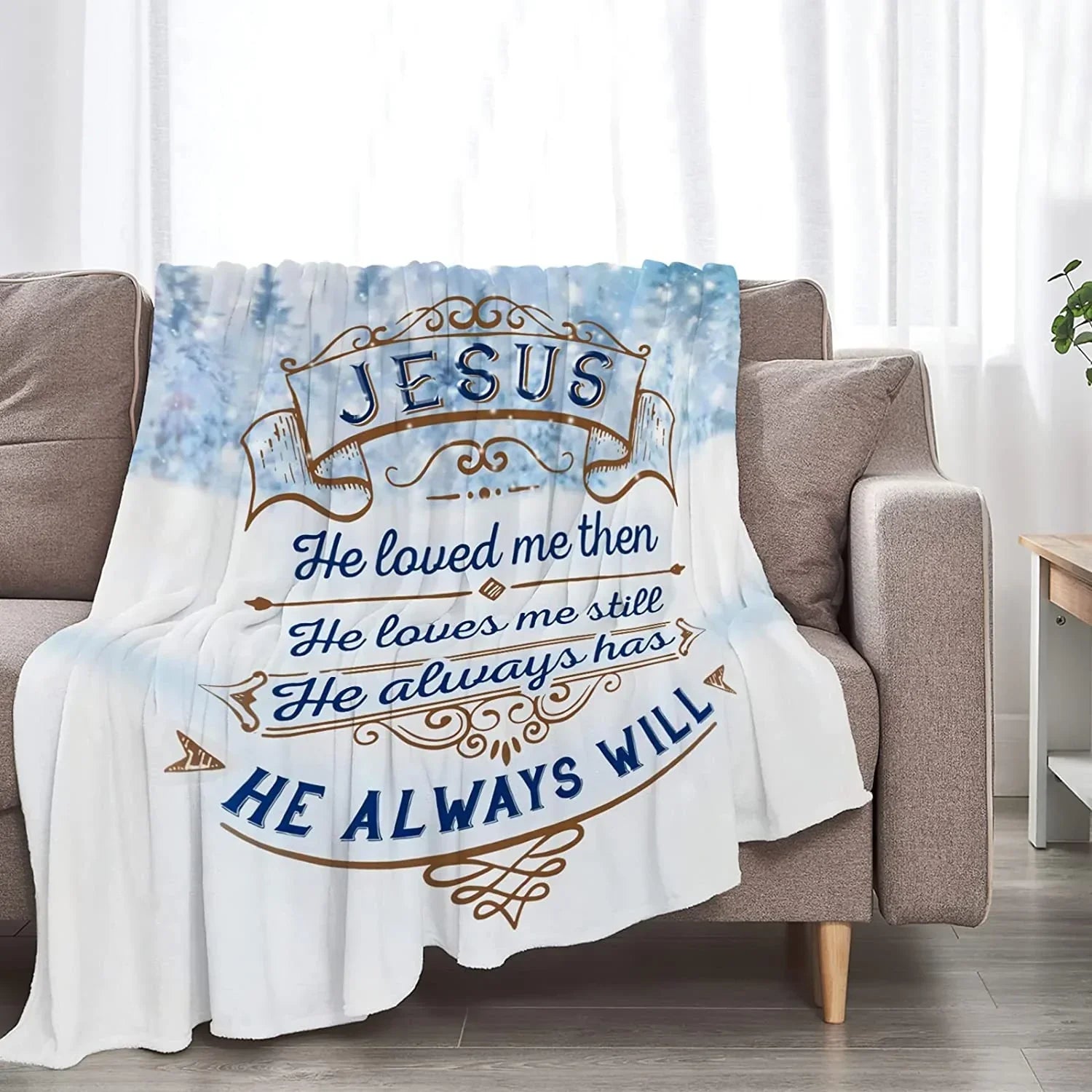 Jesus Blanket Gifts for Women Men Christian Religious Inspirational Throw Blanket for Kids Adults Ultra Soft Cozy Fleece Blanket for Couch Sofa Bed