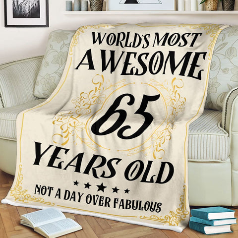 65Th Birthday Blanket Personalized World'S Most Awesome 65 Years Old Fabulous Legend Since 1957 Cozy Throw Fleece Sherpa Blankets