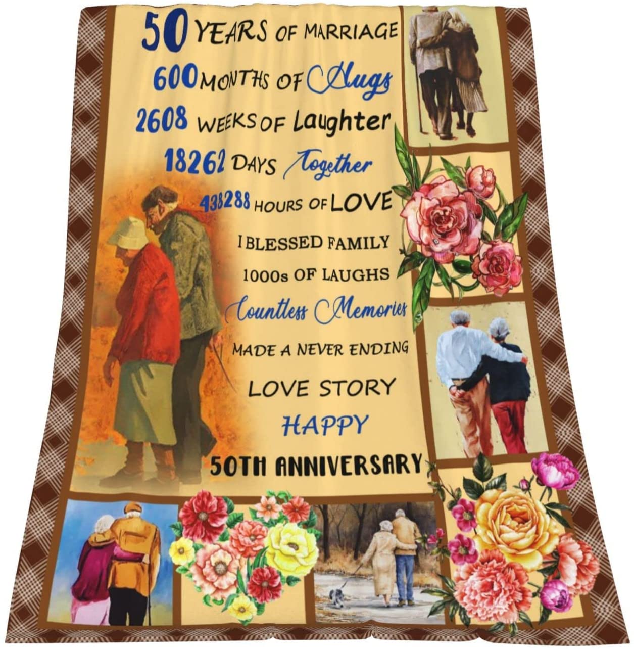 50Th Anniversary Blanket 50 Years Of Love Celebration Gifts For Mom Dad Grandparents Fiftieth Golden Anniversary Blankets For Husband Wife