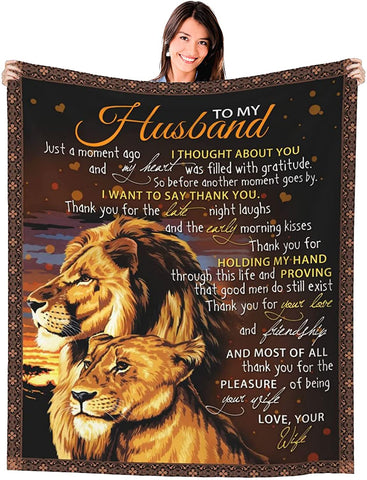 To My Husband Gifts From Wife - Love And Kisses Your Wife Blanket Fathers Day Blanket Blankets For Bedding Sofa And Travel