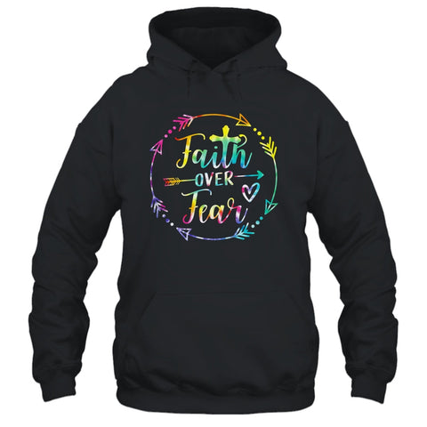 Faith Over Fear Arrow Cute Lettering Inspirational Christian T-Shirt Hoodie Sweatshirt Tank tops