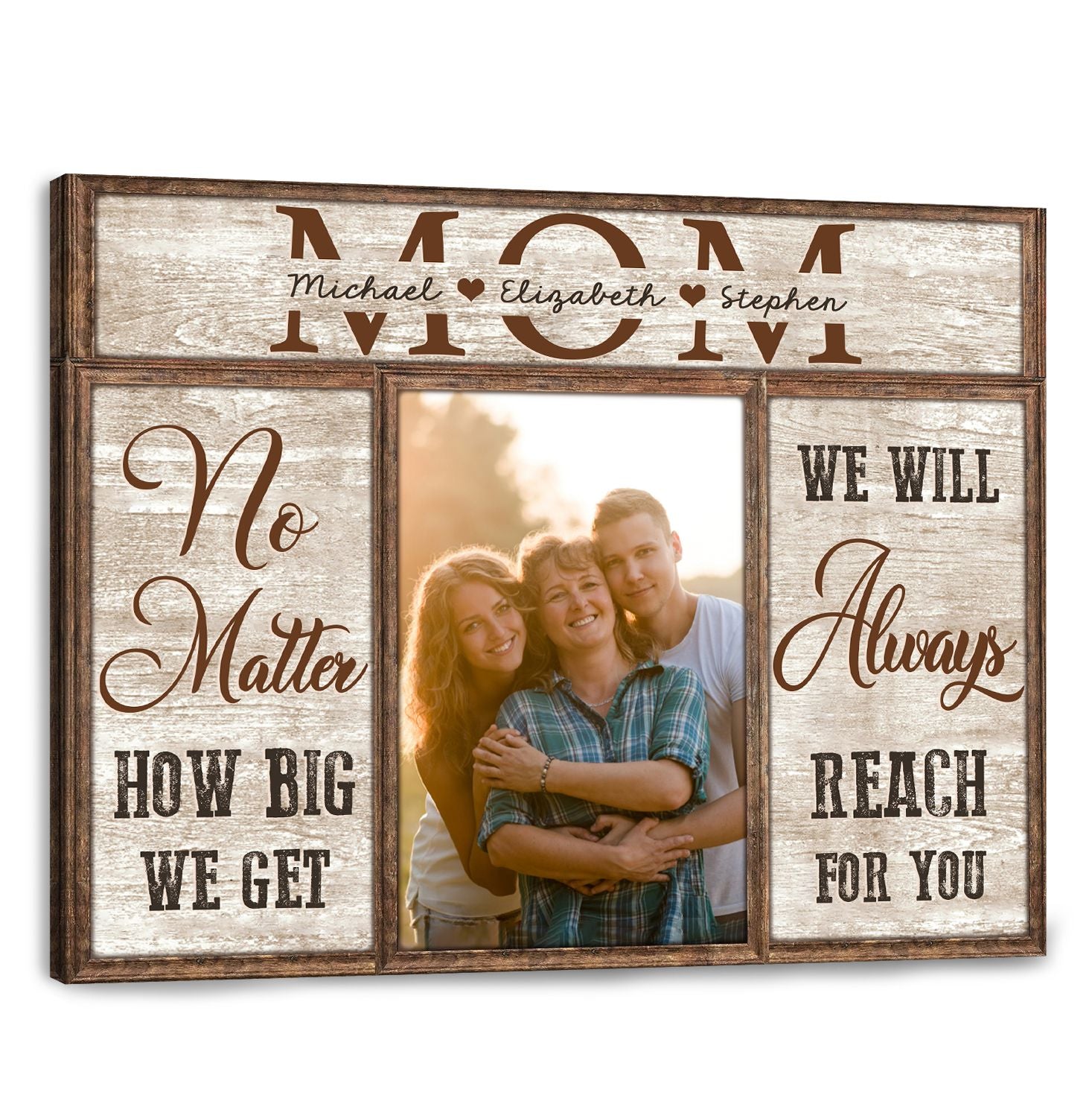 We Will reach For You Mom Canvas Wall Art, Mother's Day Gift From Daughters Sons Kids, Home Wall Decoration