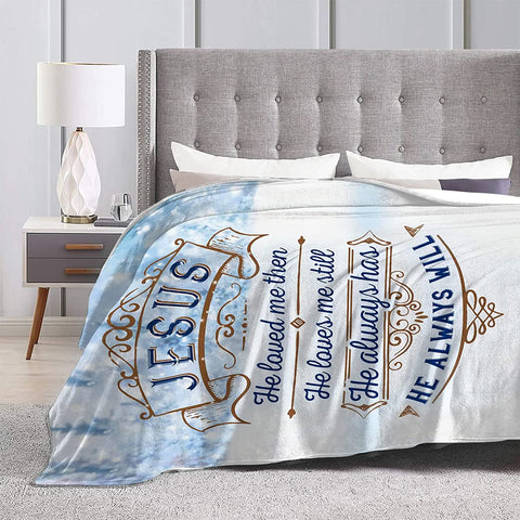 Jesus Blanket Gifts for Women Men Christian Religious Inspirational Throw Blanket for Kids Adults Ultra Soft Cozy Fleece Blanket for Couch Sofa Bed