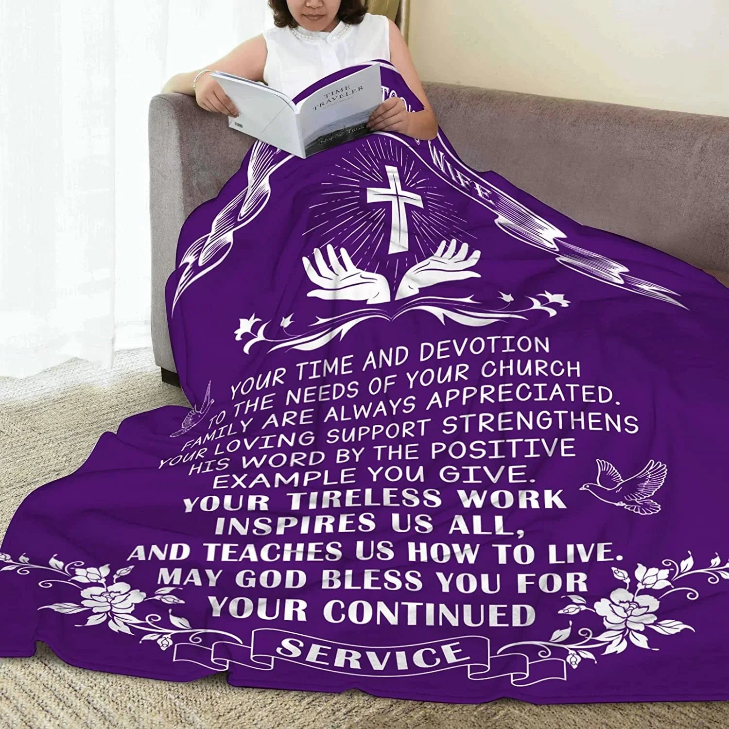 Valentine's Birthday's Gift for Pastors Wife Throw Blanket Fleece, A Great Appreciation Gift Idea for Pastors Wives,to Our Pastor's Wife Blanket Gifts