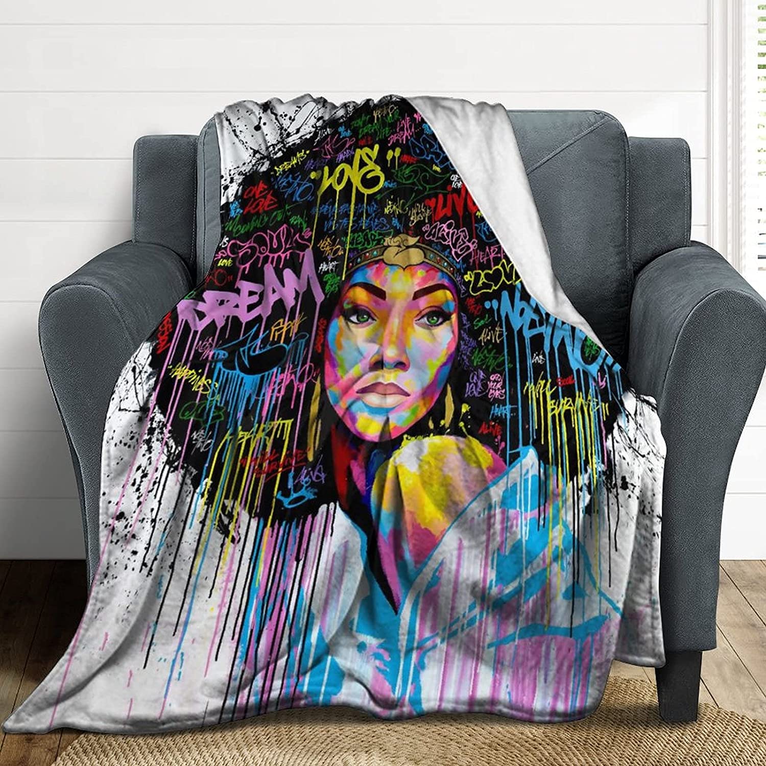 African American Women Blanket Super Soft Throw Blanket Queen For Couch Bed Sofa