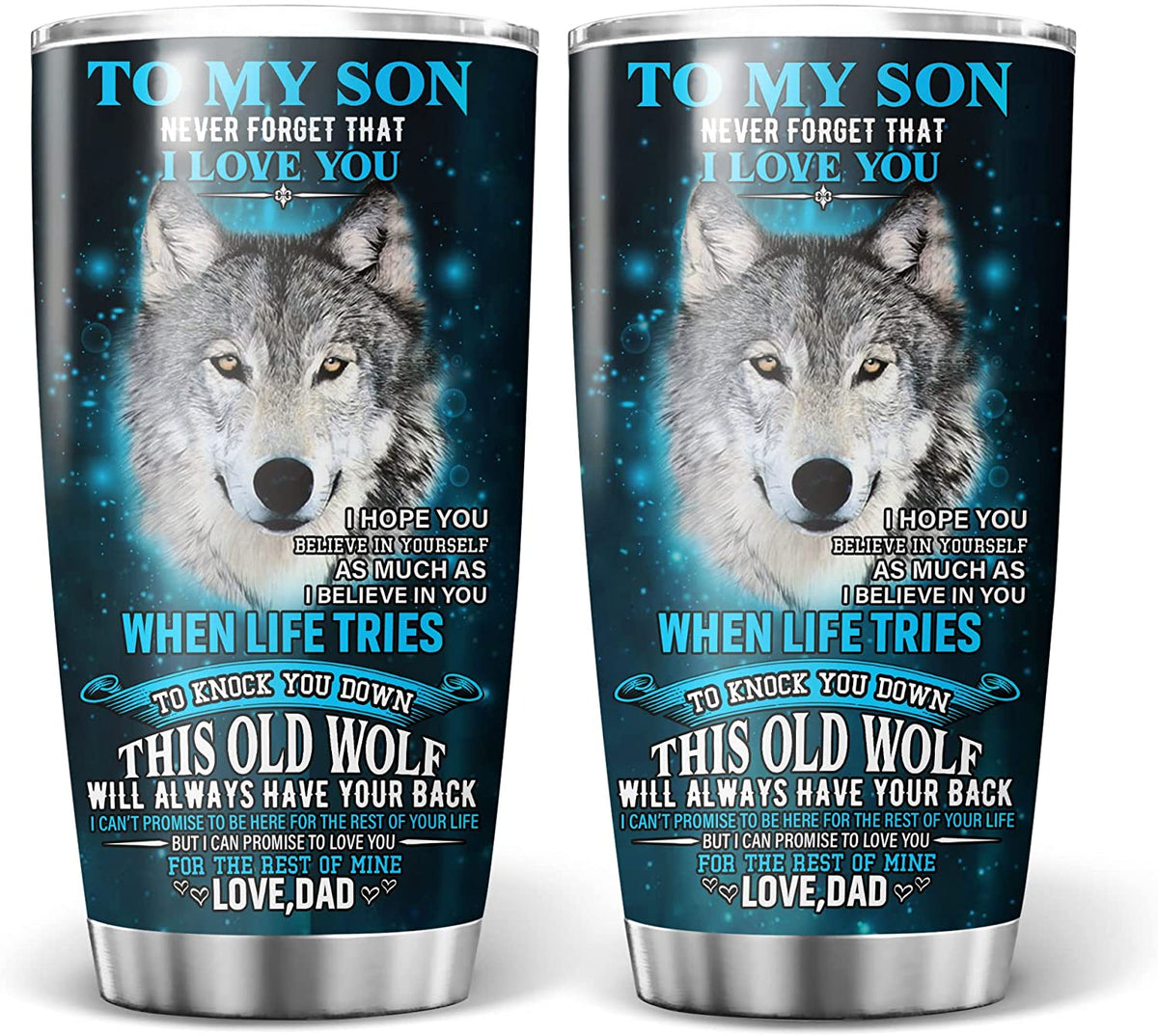 Son Tumbler, To My Son Lion Tumbler Never Forget That I Love You Travel Mug for Men Kids Funny Birthday Fathers Day Graduation Present Stainless Steel Insulated Tumblers