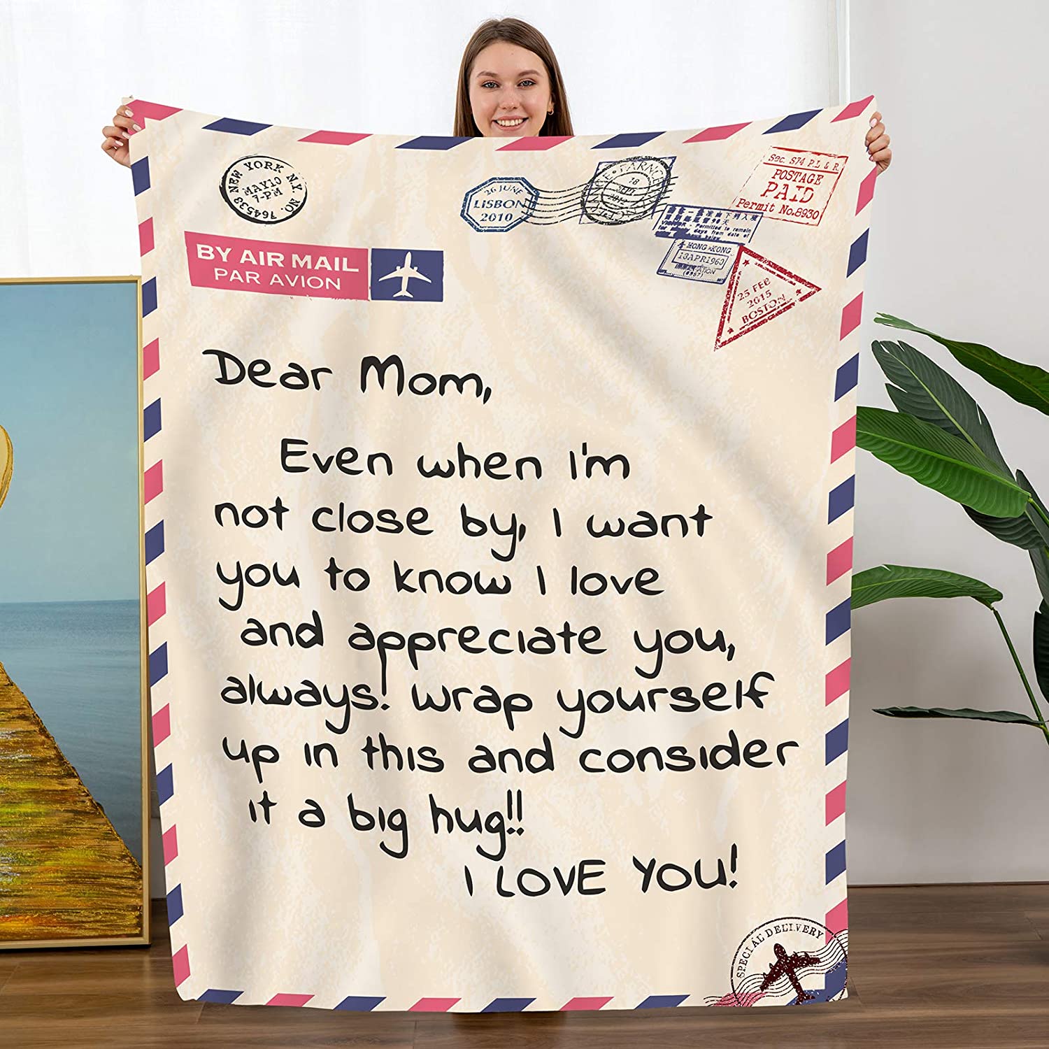 To My Mom From Daughter Son Throw Blanket, Gift For Mom Birthday,Mother Day'S,Christmas,Soft Bed Flannel Blanket