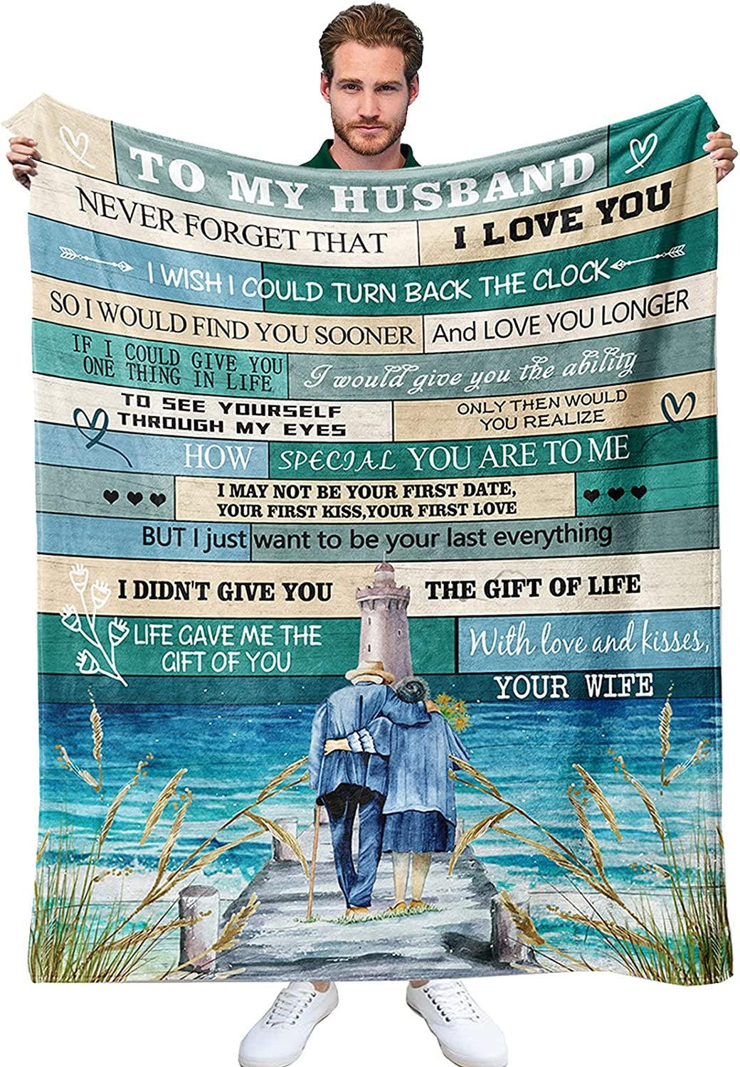 To My Wife Throw Blanket From Husband Valentines Birthday Anniversary Personalization Gift Soft Warm Bed Blanket