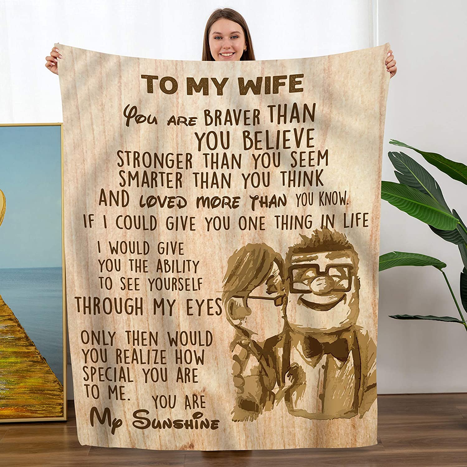 To My Wife Blanket Anniversary Birthday Gifts For Wife From Husband I Love You Gift For Her Romantic Mothers Day Blankets