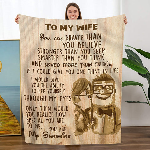 To My Wife Blanket From Husband, Customized Blanket Gift For Wife, Birthday Anniversary Valentine Christmas Gift