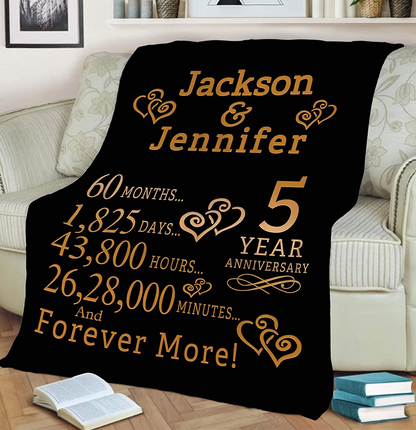 5Th Anniversary Blanket Best Gift For Anniversary Customized Blanket For Your Love Partner With Beautiful Quotes, Blanket For Couples, Valentine