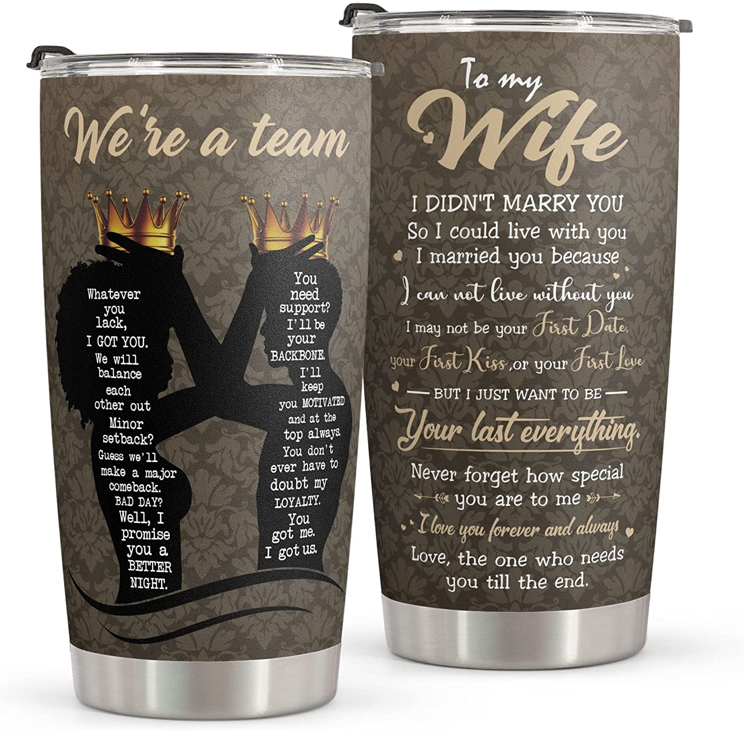 Wife Tumbler, Gifts For Her - Birthday Gifts for Wife & Gifts for Her For Anniversary - Mothers Day Gifts for Wife From Husband Romantic Gift For Her - Stainless Steel Tumbler