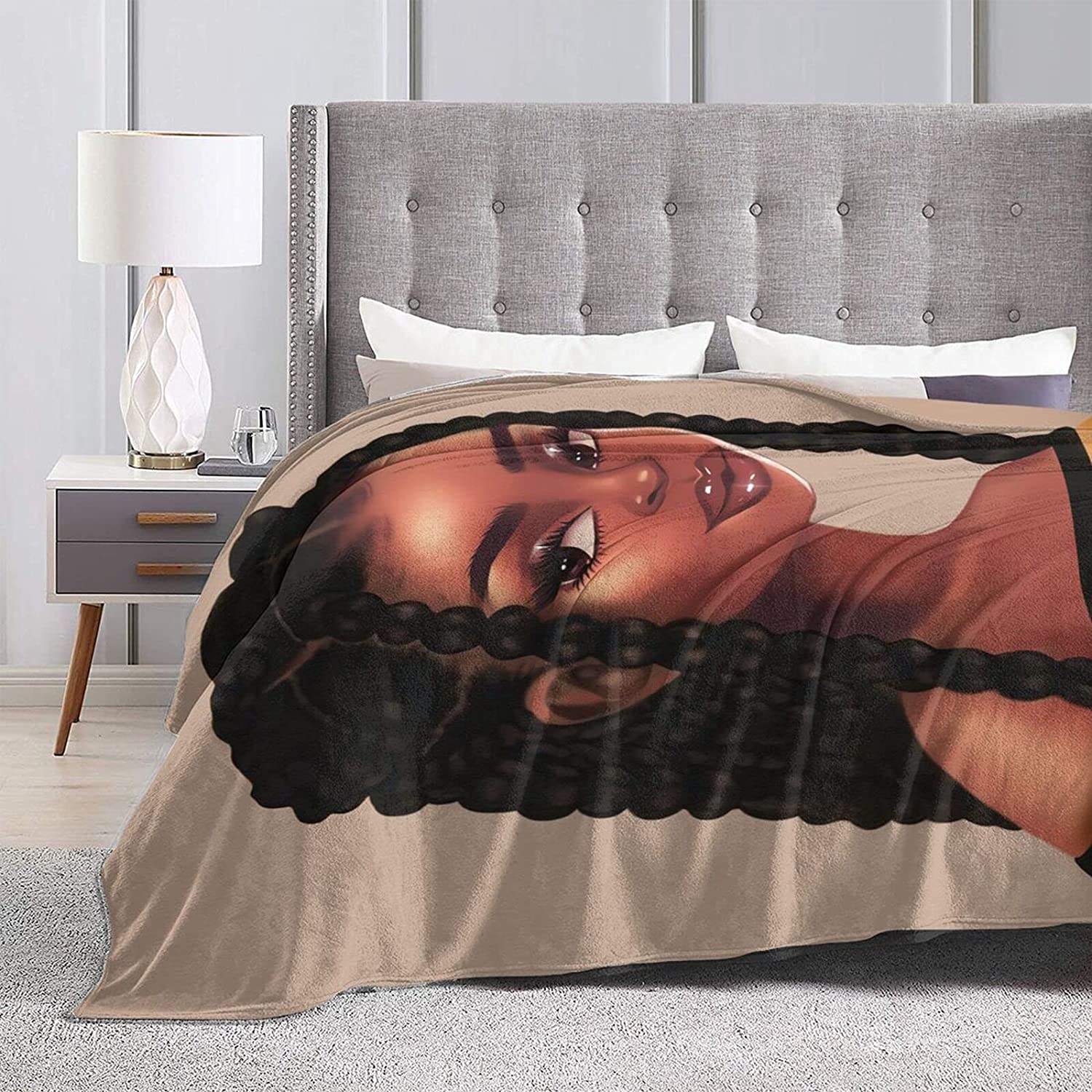 African American Women Blanket Black Girl Blanket Lightweight Fleece Sofa Cozy Flannel Carpet Travel Sofa Bed Travel Picnic Blanket for Men Women