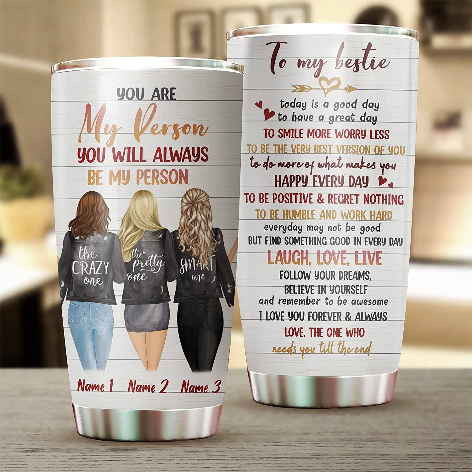 Bestie Gift, Personalized To My Besties Tumbler, Coffee Mug, Skinny Tumbler, Wine Tumbler, Camping Mug, You Are My Person Tumbler Cup, Birthday Gifts For Besfriend