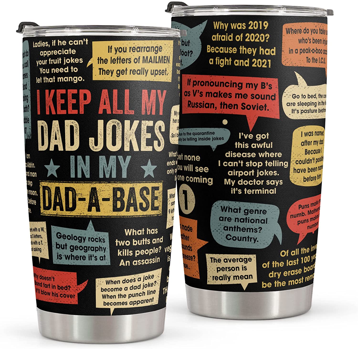 Stainless Steel Tumbler For Father - Dad Joke Birthday Gifts for Dad From Daughter Son - Fathers Day Gifts From Daughter Son Wife For Father Husband - Funny Gifts For Dad