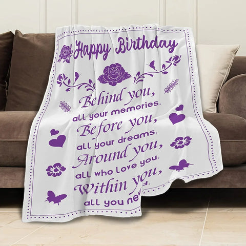 Birthday Gifts Blanket for her Women Girl Girlfriend Best Friends Blanket Unique Friendship Happy Birthday Decorations Sign Throw Blanket