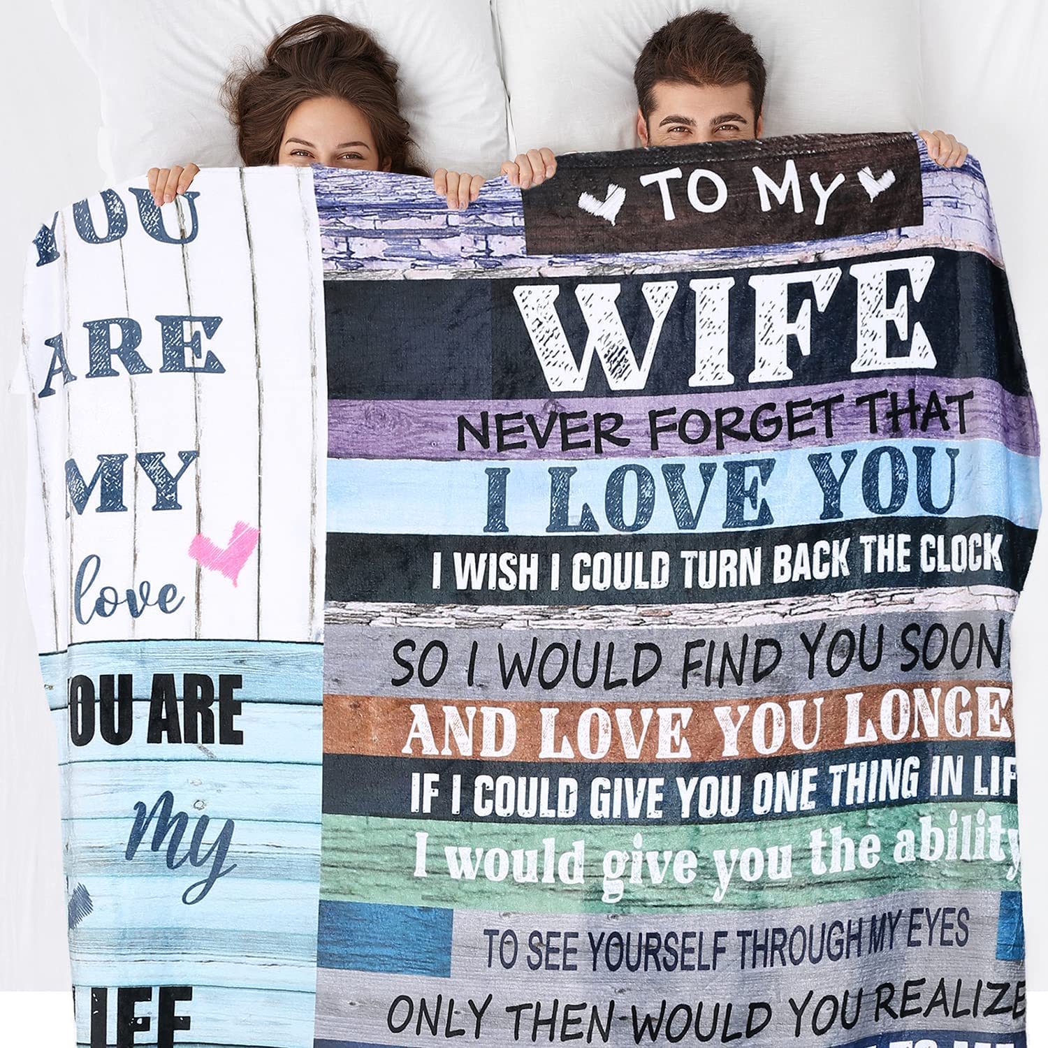 To My Wife Blanket Valentine Anniversary Romantic Gifts for Wife Birthday Gift from Her for Wives Throw Blanket