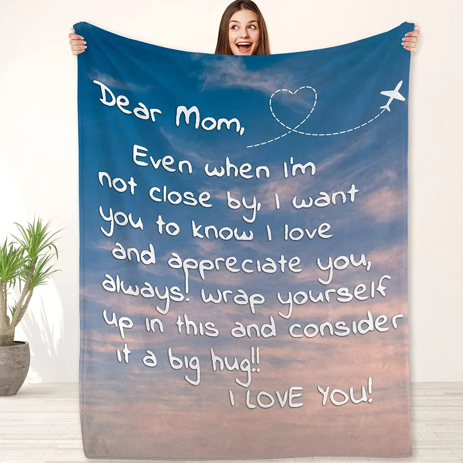 Blanket Gifts for Mom from Daughter Son, Valentine Birthday Mother Day Gift From Son Daughter to Mom.