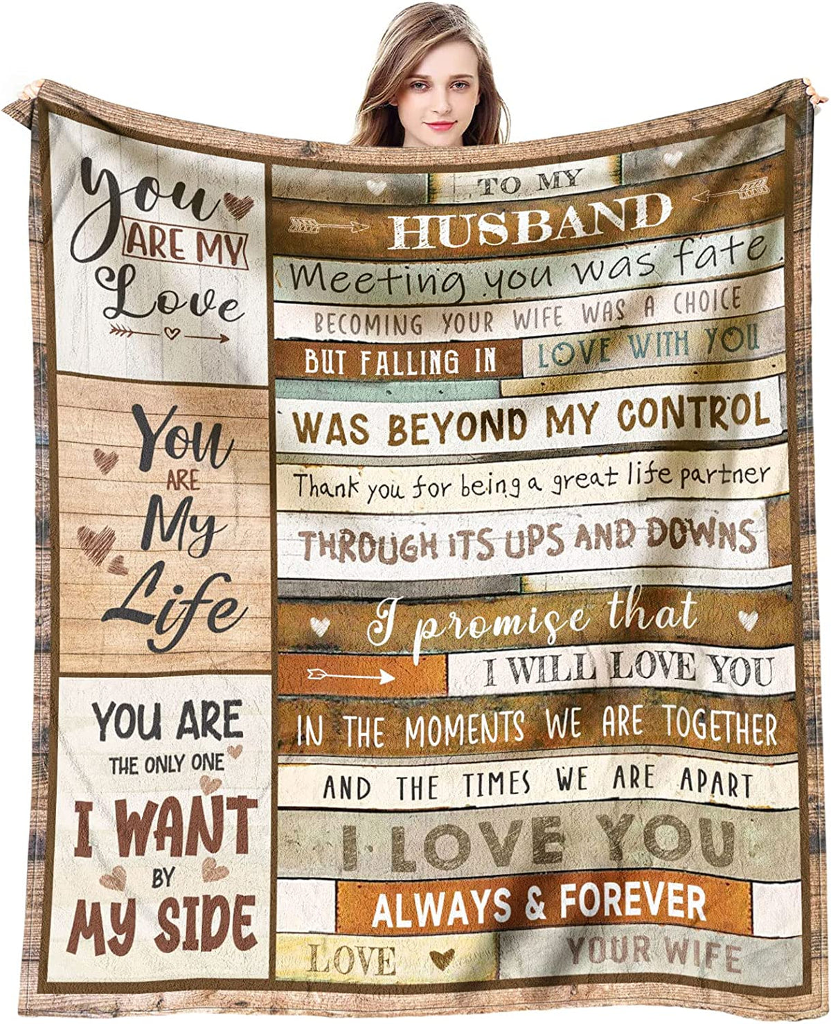 Custom Blanket Gifts for Wife Girlfriend Husband boyfriend Valentine - Husband Birthday Gift - Wedding Anniversary Romantic Gifts for Him