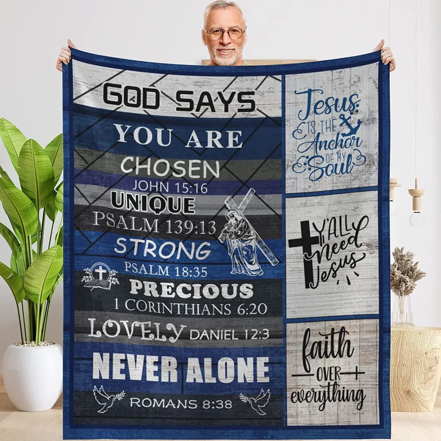 Christian Gifts for Women Men Inspirational Blanket with Bible Verse Spiritual Religious Gift, Birthday, Encouragement, Friendship