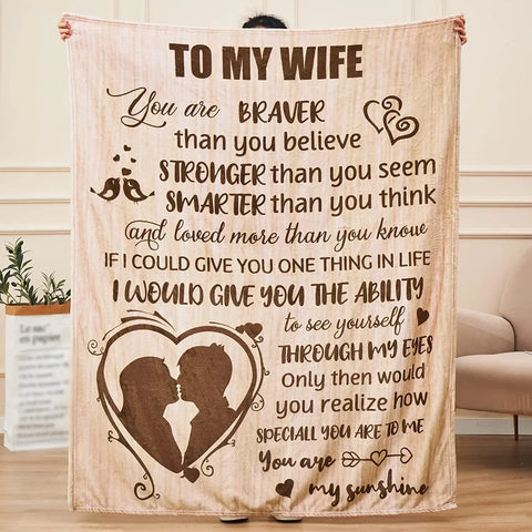 Valentine's Gift For Wife Her, To My Wife Blanket - Gifts for Wife from Husband Custom Blanket Wife Birthday Gift Ideas Anniversary