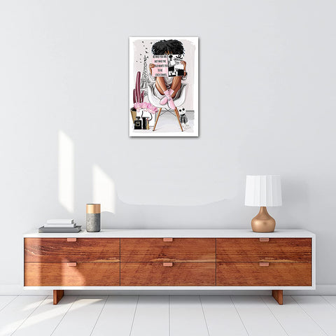 African American Wall Art Fashion Black Woman Queen Painting Home Decor For Bedroom Living Room Black Wall Art Woman Gifts