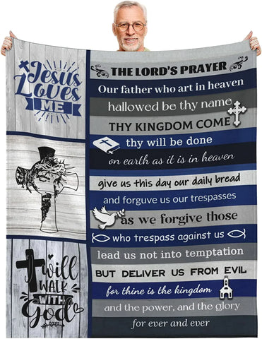 Christian Bible Blanket- Valentine Birthday Religious Prayer Blanket Gift for Christian Women Men, Inspirational Gift Blanket For healing Dad Mom