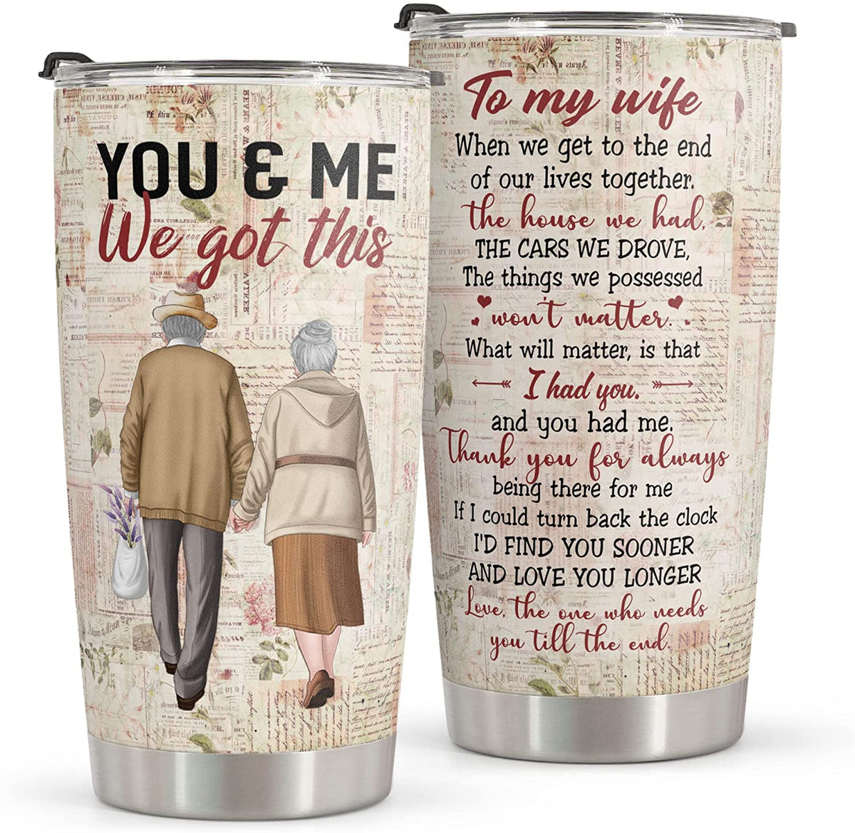 Wife Tumbler, Gifts For Her - Birthday Gifts for Wife & Gifts for Her For Anniversary - Mothers Day Gifts for Wife From Husband Romantic Gift For Her - Stainless Steel Tumbler